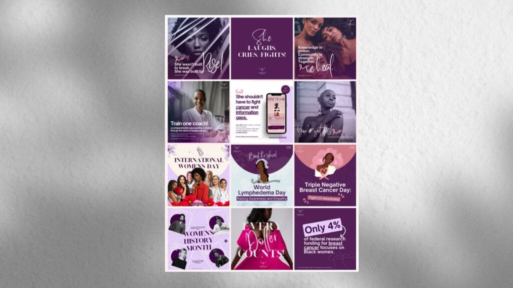 Women’s health awareness social media feed layout