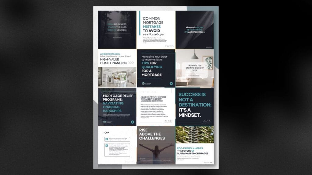 Mortgage education social media feed layout: common mortgage mistakes to avoid